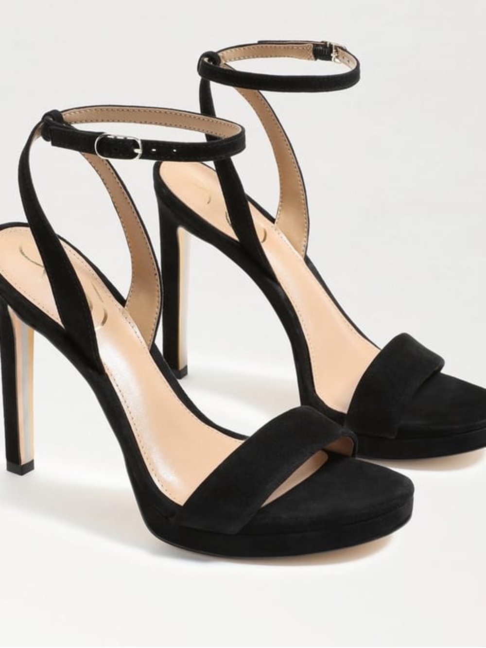 Sam Edelman Jade Black Suede Strappy Heels
